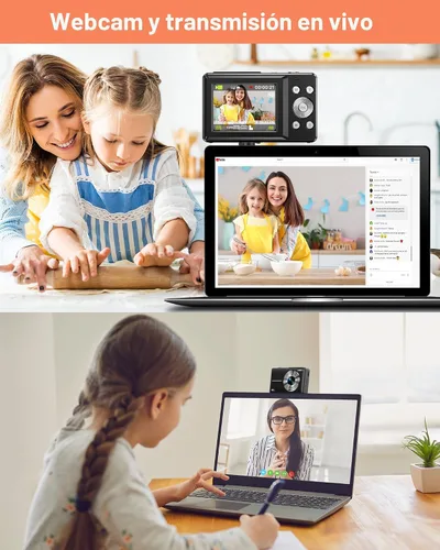 Miniatura 5 de Cámara digital, la última cámara digital FHD 1080P para adolescentes con tarjeta SD, cámaras antisacudidas y disparos, cámaras portátiles con zoom