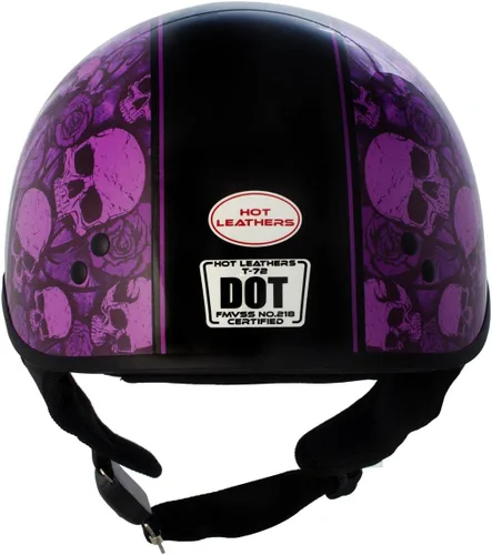 Miniatura 6 de Hot Leathers HLD1039 - Ramo de calaveras moradas y negro brillante avanzado DOT, unisex, con visera abatible, talla L