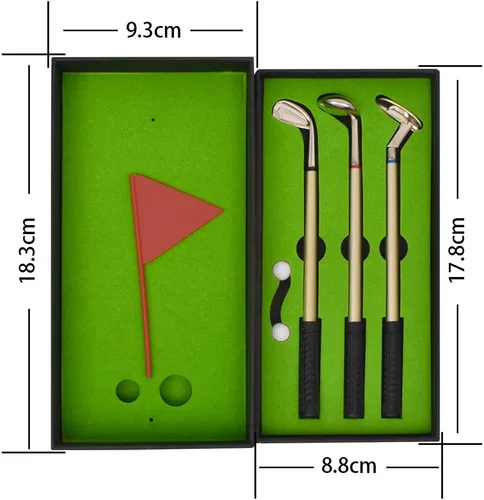 Miniatura 6 de Mini juego de bolígrafo de golf, rojo, azul y negro, tres tipos de tinta, adecuado para oficina, estudio cuando se cansa la descompresión, mini