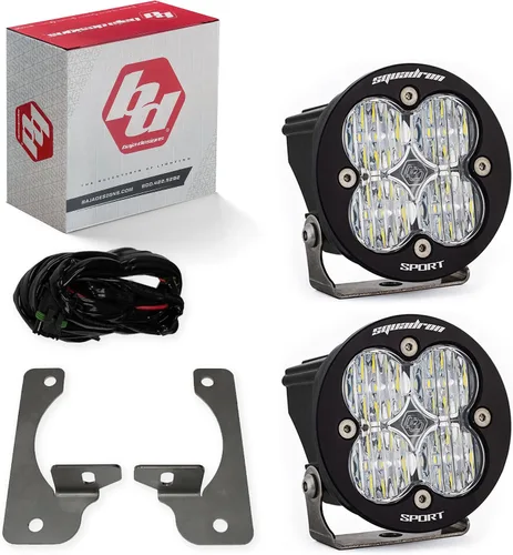 Miniatura 5 de Kit de luces LED de niebla de bolsillo Baja Designs Squadron-R SAE compatible con Jeep Gladiator 2020-22; Wrangler JL 2018-22 parachoques OEM