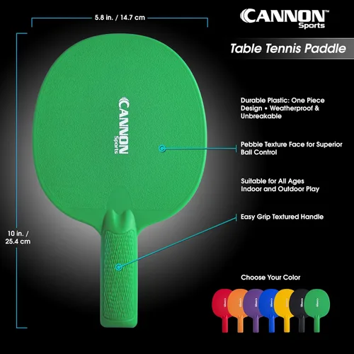 Miniatura 2 de Cannon Sports Unbreakable Table Tennis Paddles - Waterproof & Weather Resistant Table Tennis Rackets for Indoor & Outdoor Use – Textured Easy Grip