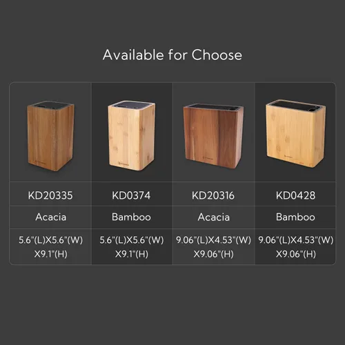 Miniatura 6 de Bloque universal de lujo para cuchillos con ranuras para tijeras y varilla de afilar, soporte de bambú para cuchillos seguro y ahorrador de espacio