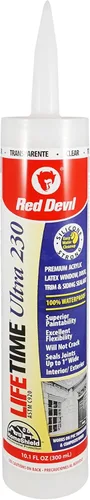Miniatura 8 de Red Devil 077060 - Sellador de látex elastomérico acrílico ultra premium de por vida, 10.1 onzas, negro, paquete de 1