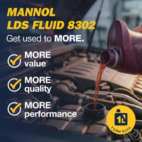 Miniatura 4 de Mannol Líquido hidráulico sintético completo LDS para sistemas hidráulicos 3, botella de aceite hidráulico de 1 litro, líquido rojo sintético