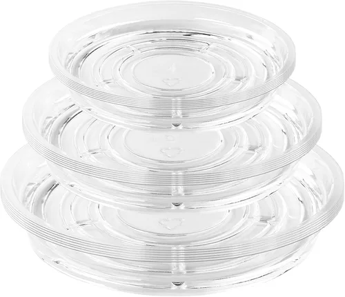 Miniatura 26 de Paquete de 30 platillos transparentes para plantas en interiores (4, 6, 8, 10, 12 pulgadas) platillos para macetas para plantas en maceta, juego