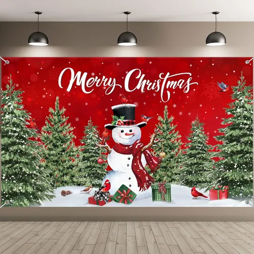 Irenare Telón de Fondo Navideño Pancarta Feliz Navidad Decoración de Fiesta Fondo de Fotografía Navideña Accesorios de Fotos para Vacaciones de