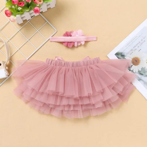 Miniatura 4 de Conjunto de ropa brillante para recién nacidas para niñas recién nacidas, mameluco de princesa + falda tutú + diadema de flores para sesión de fotos