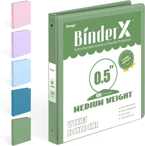 Miniatura 16 de BinderX - Carpeta de 3 anillos redondos extraduradera de 1 pulgada, se adapta a 175 hojas de papel de 8.5 x 11 pulgadas, cubierta personalizable