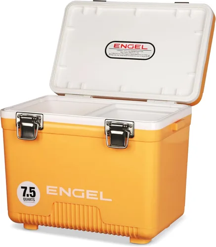 Engel UC7 7.5qt a prueba de fugas, hermético, enfriador de caja de secado y pequeña lonchera rígida para hombres y mujeres Mango helado