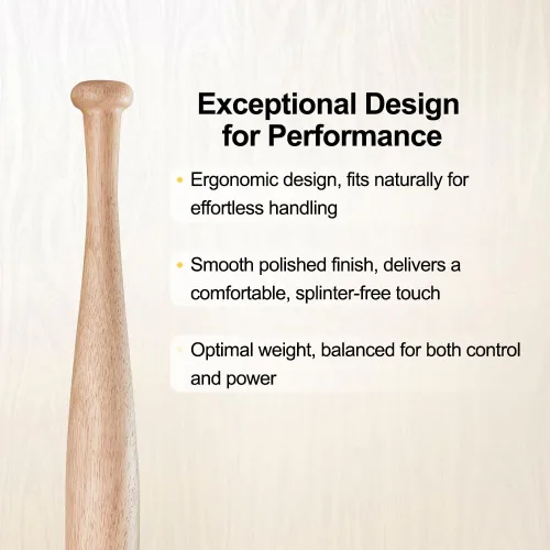 Miniatura 4 de Bate de entrenamiento de béisbol de madera, bate de madera duradero y resistente, ideal para la práctica de bateo de sóftbol, bate de diseño