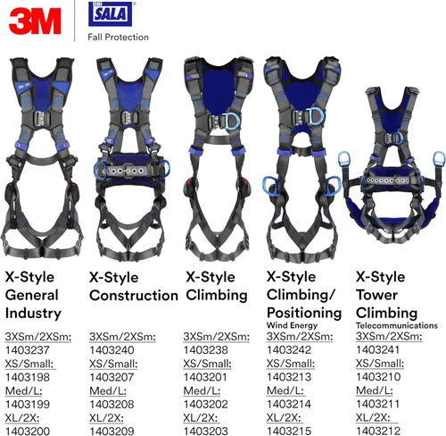 Miniatura 9 de 3M Unisex Dbi-sala 3m Exofit X300 X-style Tower Climbing Safety Harness With Rigid Seat Sling