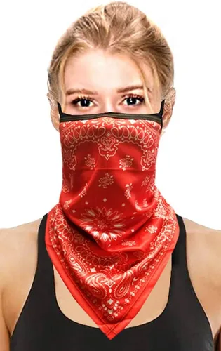 Miniatura 9 de CCFW Face Bandana Ear Loops Elegante Hombres Mujeres Polainas de Cuello para Polvo Viento Moto