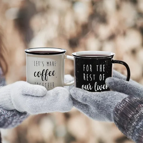 Miniatura 6 de MAINEVENT Juego de Tazas para Parejas "Hagamos Café Juntos" 11 Onzas, Regalo de Boda para Parejas Casadas