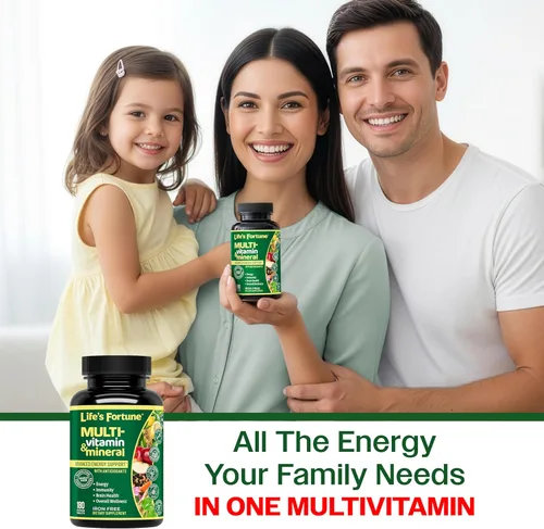 Miniatura 7 de Life’s Fortune multi vitamínico y mineral, fuente de energía natural que suministra concentrados de alimentos enteros, 180 pastillas