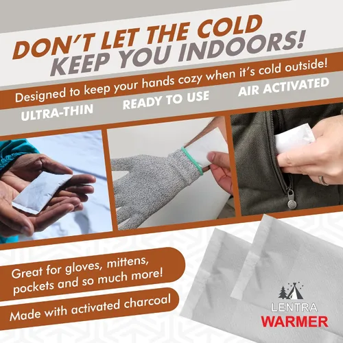 Miniatura 4 de Calentadores de manos calientes, 50 unidades, 10 horas de calor de larga duración, paquetes de calor activados por aire naturales sin olor