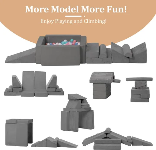 Miniatura 3 de LOAOL Sofá para Niños, Sofá Modular para Juegos Infantiles, Sofá Convertible de Espuma para Trepar para Niños Pequeños, Bloques de Espuma