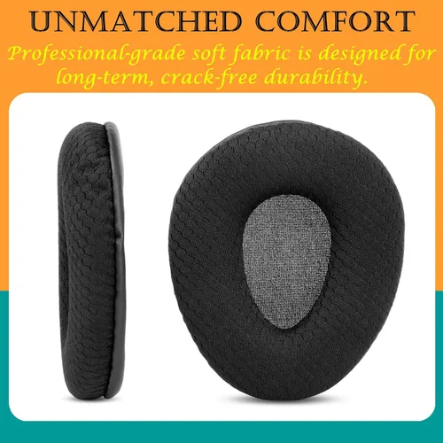 Miniatura 4 de Almohadillas de repuesto de espuma viscoelástica compatibles con PowerLocus Bluetooth Heaphone Tela, color negro