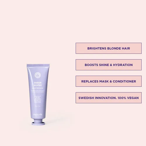 Miniatura 2 de Maria Nila Sheer Silver, Silver/Purple Hair Mask, Neutralizes Brassy Yellow/Golden Shades in Blonde, White & Grey Hairs, Violet Pigments Gives Cool