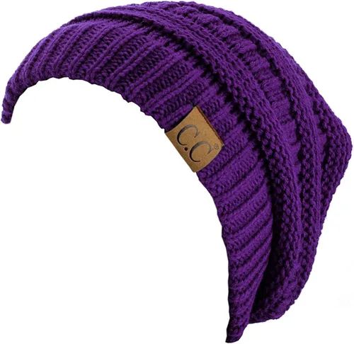 Miniatura 2 de C.C - Gorro de punto trenzado, elástico, moderno, grueso, suave y abrigado