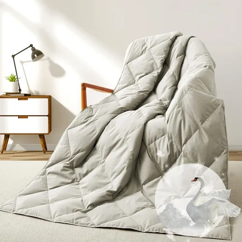 Miniatura 2 de Deodar Manta de fibra de plumón natural para sofá cama, edredón de sofá, manta ligera para exteriores, tela de piel de durazno, 50 x 70 pulgadas