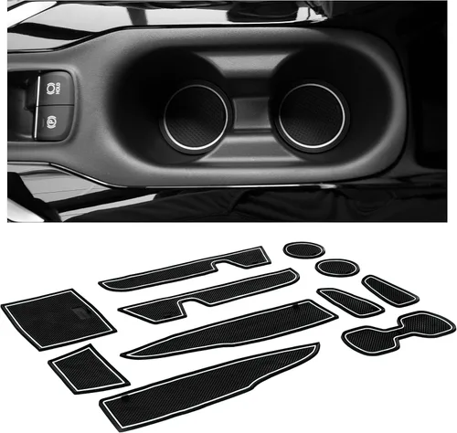 Miniatura 18 de CupHolderHero Compatible con accesorios Toyota Tundra 2014-2021 - Insertos de portavasos antideslizantes antipolvo, tapetes para consola central