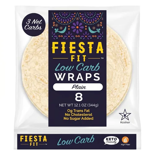 Fiesta Fit Envolturas lisas bajas en carbohidratos (3 paquetes)