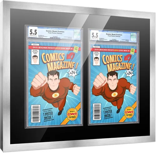Miniatura 88 de Marco de cómic con paspartú para 8 CGC, CBCS o PGX Graded Comics - Marco de cómic blanco para cómics de 8.125 x 13 pulgadas Marco blanco