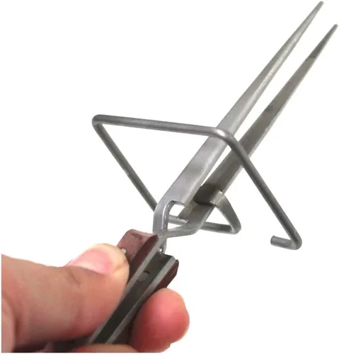 Miniatura 2 de Pinzas de fibra de bloqueo de 6.5 pulgadas (6.5 in) Soporte integrado Mango de grano de madera Agarre de precisión para soldar y más
