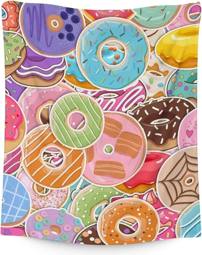 Miniatura 18 de Manta para niñas, 30 x 40 pulgadas, bonita manta de dona para niñas, manta rosa suave y mullida para sofá y oficina