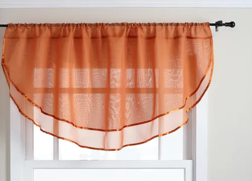 Miniatura 30 de Stylemaster Elegance Cenefa recta de gasa transparente, 60 x 14 pulgadas, color dorado