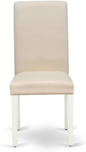 Miniatura 5 de East West Furniture BAP2T01 Barry Parson - Juego de 2 sillas de comedor tapizadas de tela de lino crema, color blanco lino