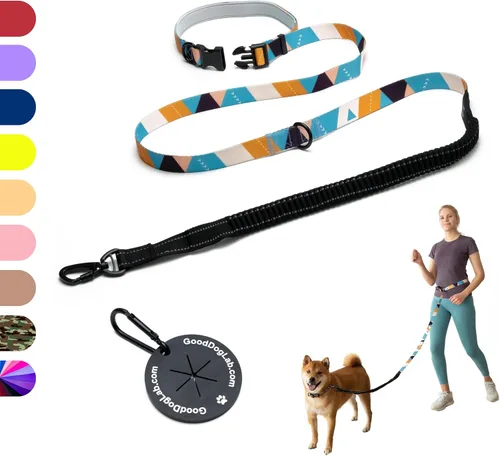 Miniatura 13 de Correa de perro resistente manos libres para perros medianos a grandes para correr cómodamente caminar Cierre de hebilla Mango acolchado suave