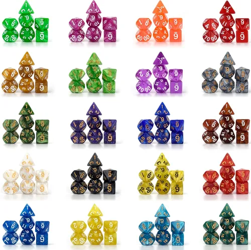 Miniatura 3 de DND - Juego de dados de poliedro de doble color para Dungeons and Dragons D&D RPG MTG Juegos de mesa D4 D6 D8 D10 D% D12 D20 25 colores con 1 bolsa
