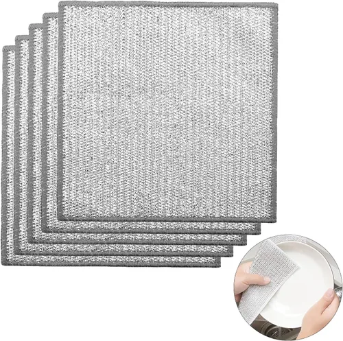 Paño multifuncional de alambre antiarañazos, paño de cocina de alambre de acero, paño de cocina de alambre multiusos, frota y limpia para platos,