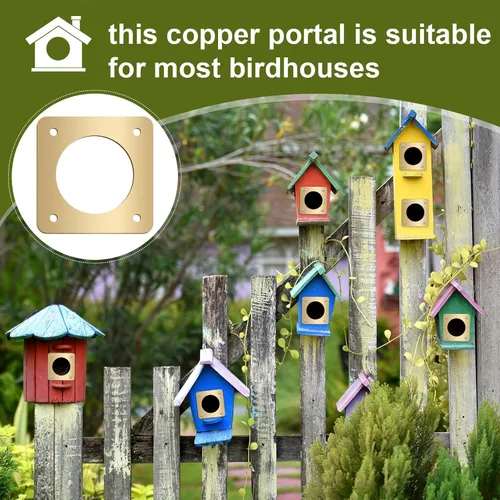 Miniatura 6 de Hotop 18 piezas de 1 1/4 pulgadas de apertura de metal para pájaros, protector de agujero de casa de pájaros, protector de agujero con protector