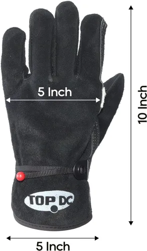 Miniatura 7 de TOPDC Guantes de trabajo de cuero para hombres o mujeres, guantes de cuero de piel de vaca para jardinería, soldadura TIG/MIG, motosierra, granja