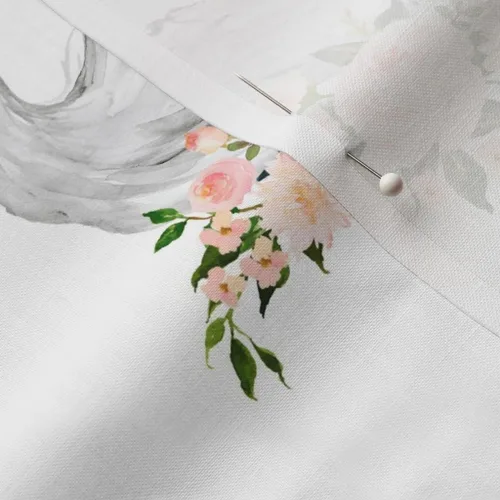 Miniatura 5 de Spoonflower Tela: rosas de cisne, flores florales blancas, rosa y negro, estampado de boda en tela de algodón distintiva por The Yard - Coser
