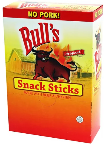 Miniatura 4 de Bull's Palitos de aperitivos originales de 0.25 onzas, caja de 100 unidades (hechos con carne de res y pollo, sin cerdo)