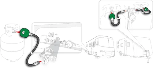 Miniatura 3 de Camco Conector de manguera de propano coleta de 12 pulgadas, conecta el cilindro de propano a un regulador de propano de caravana o remolque