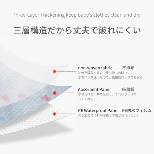Miniatura 2 de Baby and Infant Disposable Travel Bibs - Soft, Leakproof, for Toddlers Babies, Feeding, Traveling, (60PCS)