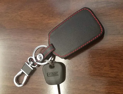 Miniatura 4 de Funda para Llavero Inteligente de Llave de Cuero Compatible con Chevrolet Colorado Silverado 1500 2500 3500 HD GMC Canyon Sierra 1500 2500 3500 HD