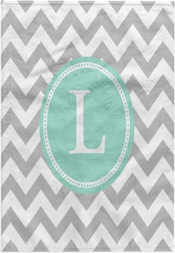 Miniatura 15 de 3dRose Toalla, Letra C Gris y Blanco Chevron con Monograma Menta Personal Inicial C