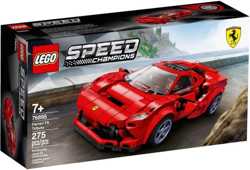 LEGO Speed Champions 76895 Ferrari F8 Tributo - Autos de juguete para niños, kit de construcción con minifigura (275 piezas)