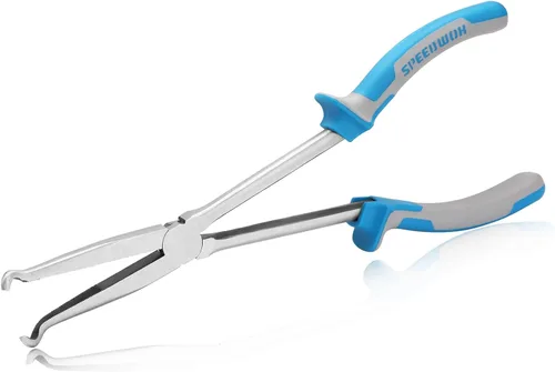 Miniatura 8 de SPEEDWOX Alicates de punta doblada de largo alcance de 11 pulgadas, alicates finos de precisión de 45 grados para mecánicos, técnicos, contratistas