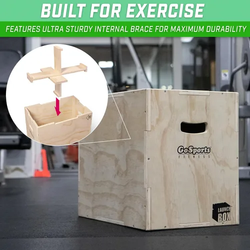 Miniatura 5 de GoSports Fitness Caja de salto pliométrica 3 en 1 - Pequeña, estándar o XL - Caja de lanzamiento para ejercicios de todos los niveles de habilidad