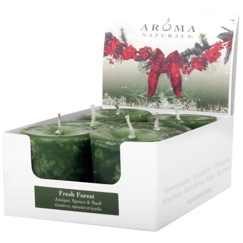 Miniatura 11 de Aroma Naturals Velas votivas con aceite esencial de clavo de naranja y canela, aroma blanco, perla de la paz, 5.5 x 3.75 x 2 pulgadas (paquete de 6)