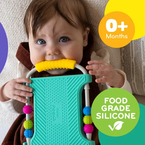 Miniatura 2 de Mobi Peeka - Juguete de actividad – Espejo de bebé boca abajo, juguetes Montessori de silicona de grado alimenticio, espejo inastillable para bebés