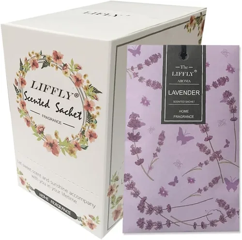 Miniatura 12 de 13 sobres perfumados para cajones y armarios, 14 paquetes de lavanda, rosa, jazmín, océano, vainilla, sándalo, lino fresco, cerezo, lila, eucalipto