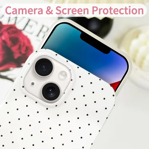 Miniatura 3 de Hython Funda para iPhone Air, diseño estético de lunares lindos, funda simple de 6.5 pulgadas, delgada, antiarañazos, parachoques de TPU suave, a
