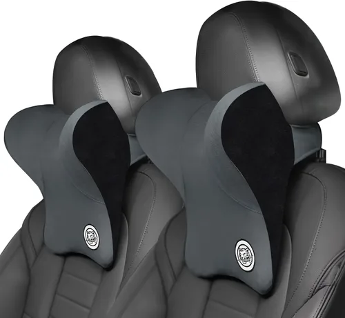 Miniatura 10 de Almohada para el Cuello del Asiento de Coche para Conducir, Almohada de Reposacabezas de Espuma Viscoelástica Suave con Correa Ajustable y Funda